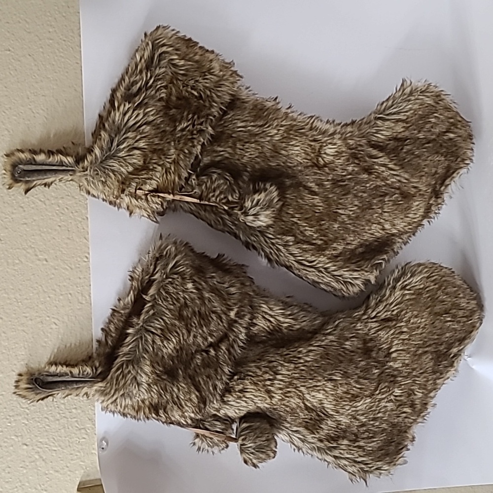 Pair of Brown Faux Fur Stockings